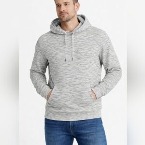 Marc Anthony Mens Hoodie XXL Slim Fit Gray Quilted Pullover Sweatshirt